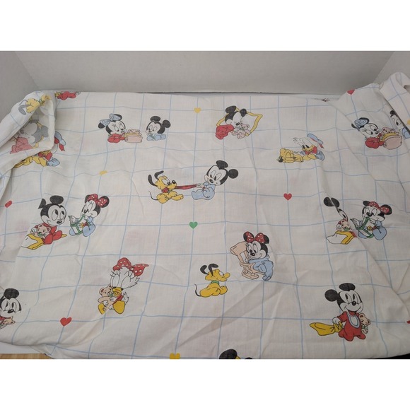 Disney Other - Vintage 1984 Disney Baby Blanket Dundee Mickey Minnie Dumbo Donald Pluto Cotton